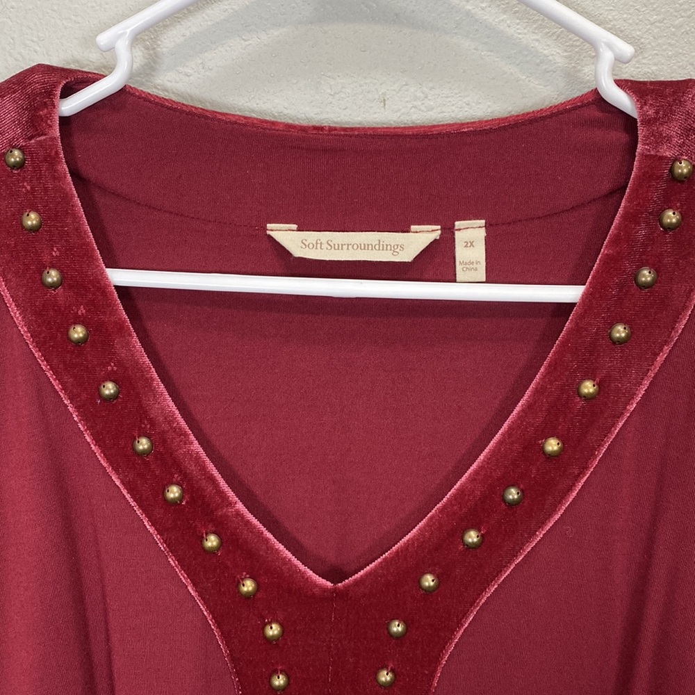 Soft Surroundings Adornment top red - Picture 2 of 9
